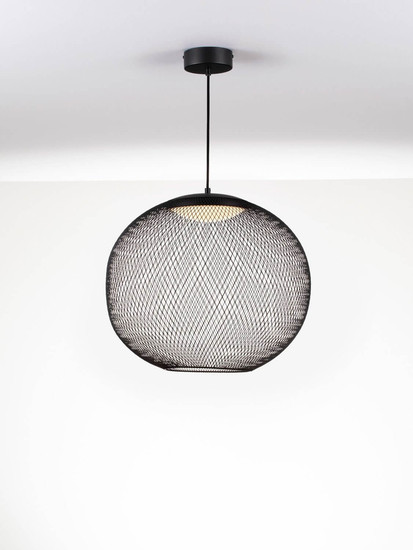 Nova Luce LED Pendelleuchte Kinetic 24W warmweiss 3000K Schwarz Metall Ø50cm 9620151