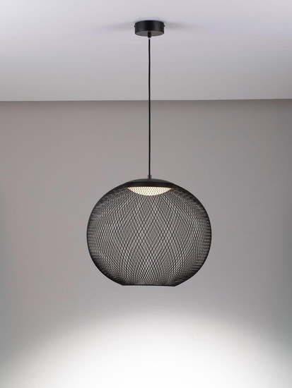Nova Luce LED Pendelleuchte Kinetic 24W warmweiss 3000K Schwarz Metall Ø50cm 9620151