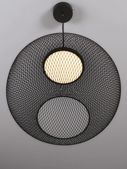 Nova Luce LED Pendelleuchte Kinetic 24W warmweiss 3000K Schwarz Metall Ø50cm 9620151