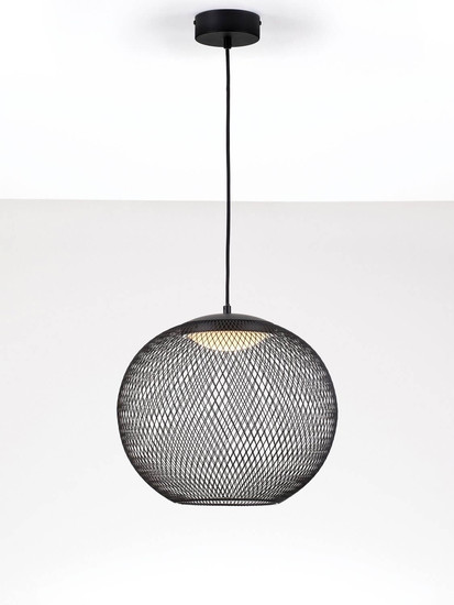 Nova Luce LED Pendelleuchte Kinetic 19W warmweiss 3000K Schwarz Metall Ø40cm 9620152