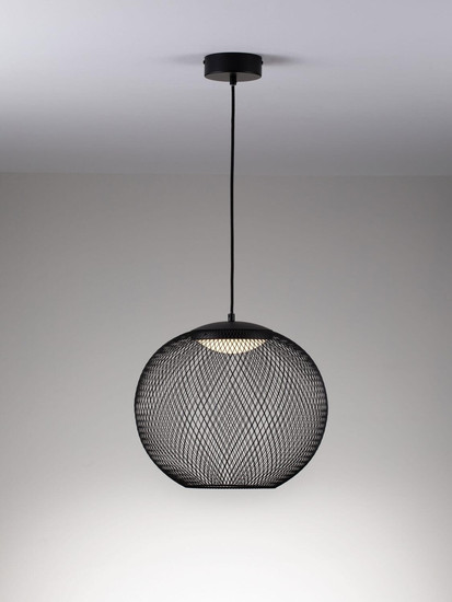 Nova Luce LED Pendelleuchte Kinetic 19W warmweiss 3000K Schwarz Metall Ø40cm 9620152