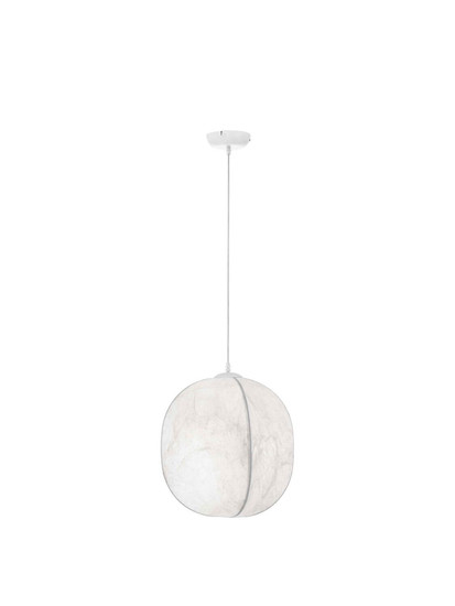 Nova Luce Pendelleuchte Pierida E27 Weiß Metall Seide Ø42cm 9620165