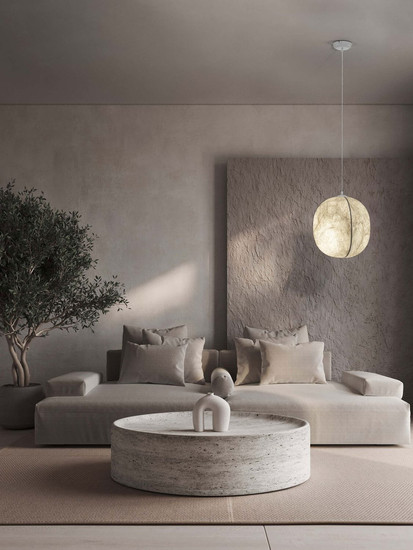 Nova Luce Pendelleuchte Pierida E27 Weiß Metall Seide Ø42cm 9620165
