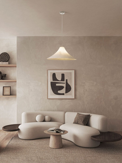 Nova Luce Pendelleuchte Oket E27 Weiß Metall Seide Ø65cm 9620166