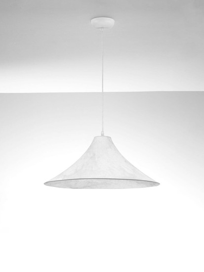 Nova Luce Pendelleuchte Oket E27 Weiß Metall Seide Ø65cm 9620166