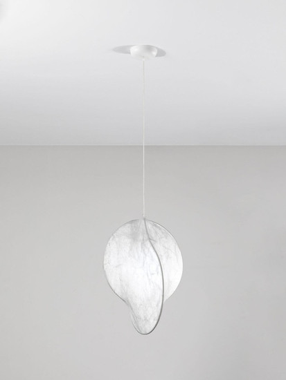 Nova Luce Pendelleuchte Esperia E27 Weiß Metall Seide Ø53cm 9620170