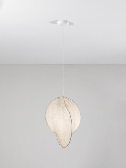 Nova Luce Pendelleuchte Esperia E27 Weiß Metall Seide Ø53cm 9620170