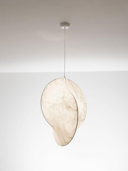 Nova Luce Pendelleuchte Esperia E27 Weiß Metall Seide Ø62cm 9620171