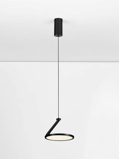 Nova Luce LED Pendelleuchte Opi schwenkbar 14W warmweiss 3000K Schwarz Aluminium Ø20cm 9695111
