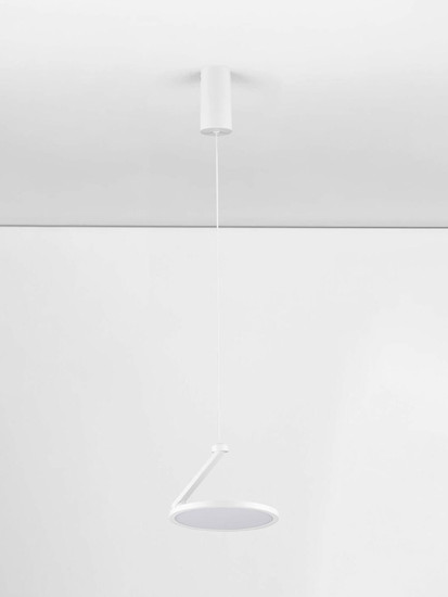Nova Luce LED Pendelleuchte Opi schwenkbar 14W warmweiss 3000K Weiß Aluminium Ø20cm 9695112