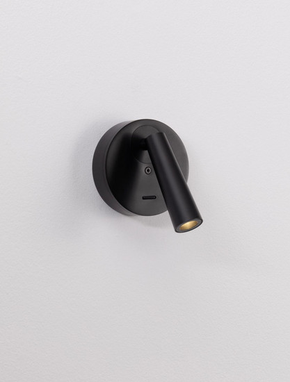 Nova Luce LED Wandleuchte Tico schwenkbar 3W warmweiss 3000K Schwarz Aluminium Ø10cm 9695147