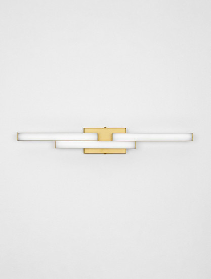 Nova Luce LED Wandleuchte Atom 14W neutralweiss 4000K IP44 Gold Aluminium 60x9cm 9695267