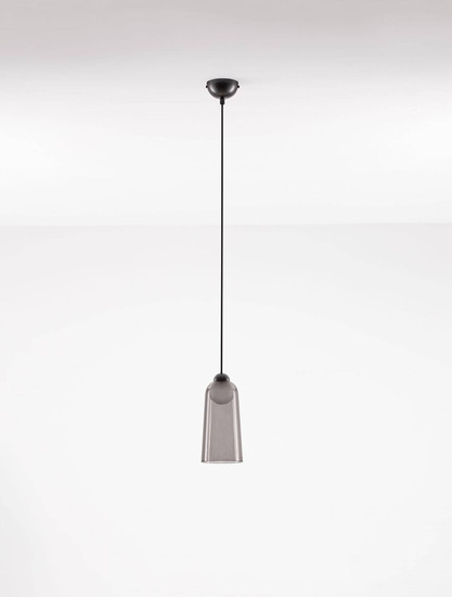 Nova Luce LED Pendelleuchte Dione 5W warmweiss 3000K Rauchgrau Schwarz Aluminium Stahl Ø10cm 9695270