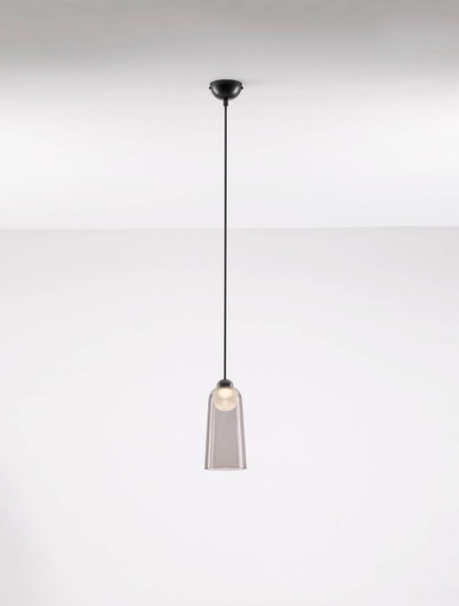 Nova Luce LED Pendelleuchte Dione 5W warmweiss 3000K Rauchgrau Schwarz Aluminium Stahl Ø10cm 9695270