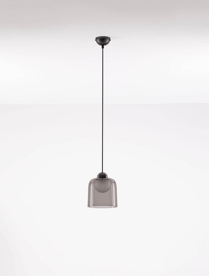 Nova Luce LED Pendelleuchte Dione 5W warmweiss 3000K Rauchgrau Schwarz Aluminium Stahl Ø14cm 9695271