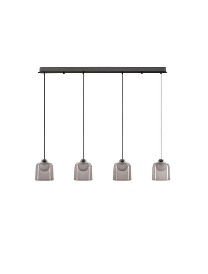Nova Luce LED Pendelleuchte Dione 20W warmweiss 3000K Rauchgrau Schwarz Aluminium Stahl 100x14cm 9695272