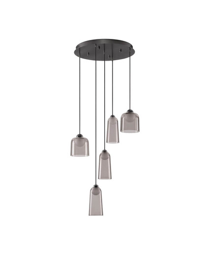 Nova Luce LED Pendelleuchte Dione 25W warmweiss 3000K Rauchgrau Schwarz Aluminium Stahl Ø45cm 9695274
