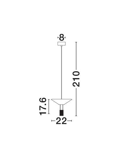 Nova Luce LED Pendelleuchte Anafi 8W warmweiss 3000K Schwarz Stahl Aluminium Ø22cm 9695276