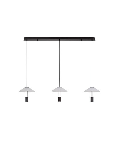 Nova Luce LED Pendelleuchte Anafi 24W warmweiss 3000K Schwarz Stahl Aluminium 100x22cm 9695277