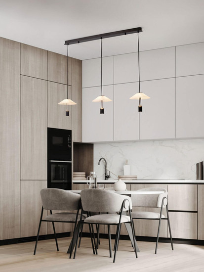 Nova Luce LED Pendelleuchte Anafi 24W warmweiss 3000K Schwarz Stahl Aluminium 100x22cm 9695277