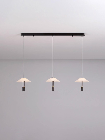 Nova Luce LED Pendelleuchte Anafi 24W warmweiss 3000K Schwarz Stahl Aluminium 100x22cm 9695277