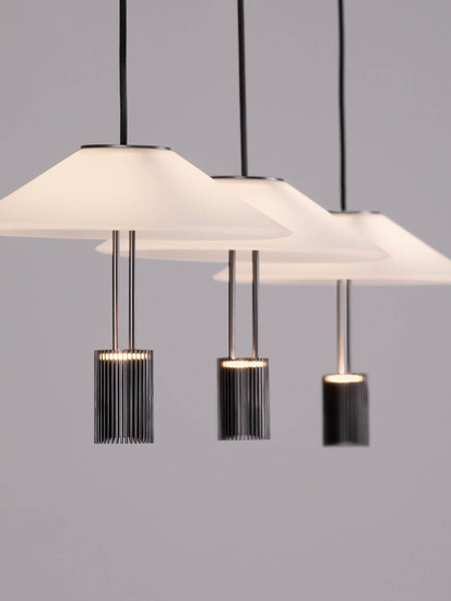 Nova Luce LED Pendelleuchte Anafi 24W warmweiss 3000K Schwarz Stahl Aluminium 100x22cm 9695277