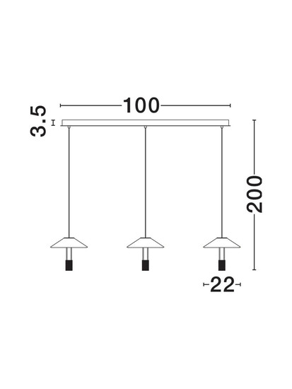 Nova Luce LED Pendelleuchte Anafi 24W warmweiss 3000K Schwarz Stahl Aluminium 100x22cm 9695277