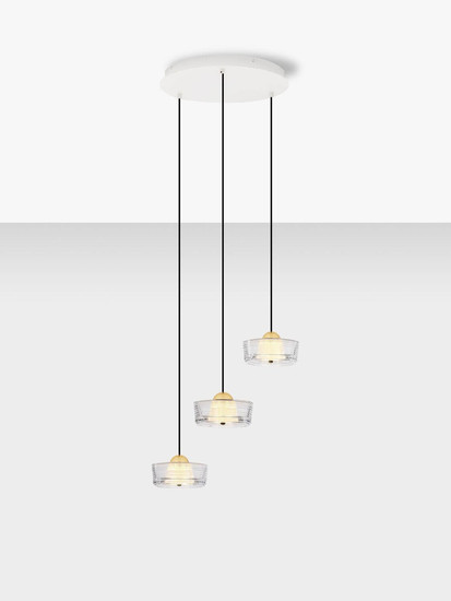 Nova Luce LED Pendelleuchte Keros 18W warmweiss 3000K Platingold Weiß Aluminium Ø50cm 9695279