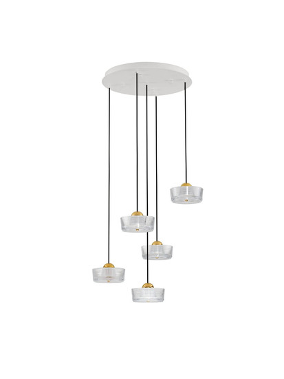 Nova Luce LED Pendelleuchte Keros 30W warmweiss 3000K Platingold Weiß Aluminium Ø45cm 9695280
