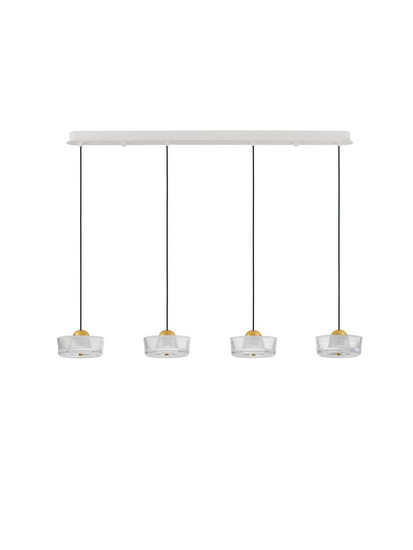 Nova Luce LED Pendelleuchte Keros 23W warmweiss 3000K Platingold Weiß Aluminium 100x16cm 9695281