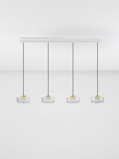 Nova Luce LED Pendelleuchte Keros 23W warmweiss 3000K Platingold Weiß Aluminium 100x16cm 9695281