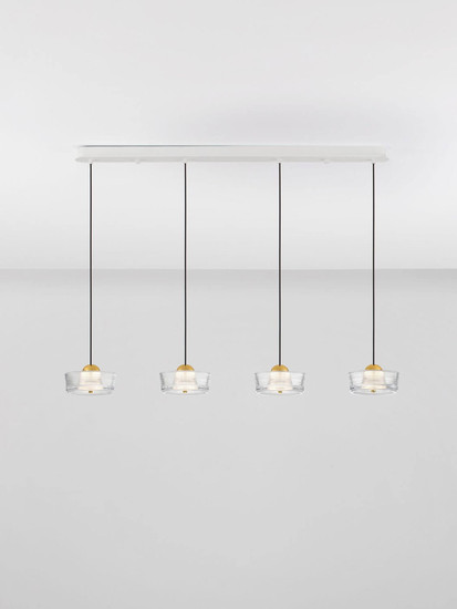 Nova Luce LED Pendelleuchte Keros 23W warmweiss 3000K Platingold Weiß Aluminium 100x16cm 9695281