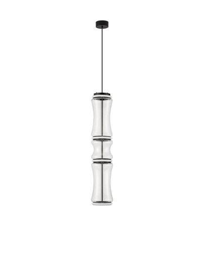 Nova Luce LED Pendelleuchte Anapnoe dimmbar 39W warmweiss 3000K Bewegungsmelder Schwarz Stahl Glas Ø21,5cm 9695284