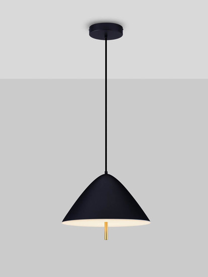 Nova Luce LED Pendelleuchte Oros 17W warmweiss 3000K Schwarz Metall Ø40cm 9695288