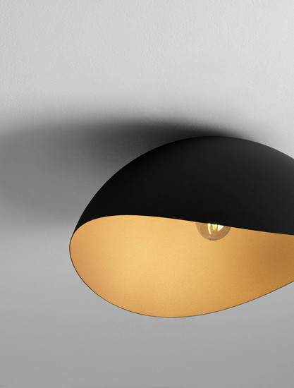 Nova Luce Deckenleuchte Opsi E27 Schwarz Gold Metall Ø50cm 9695297
