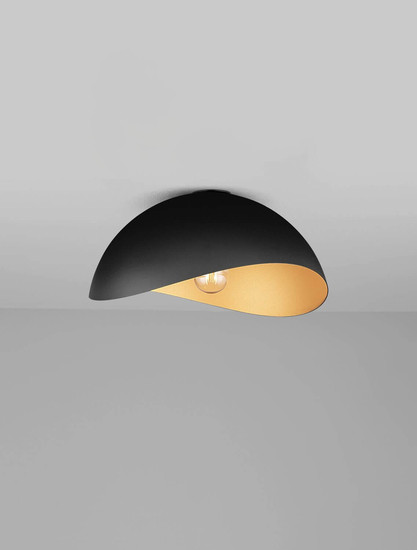Nova Luce Deckenleuchte Opsi E27 Schwarz Gold Metall Ø40cm 9695302