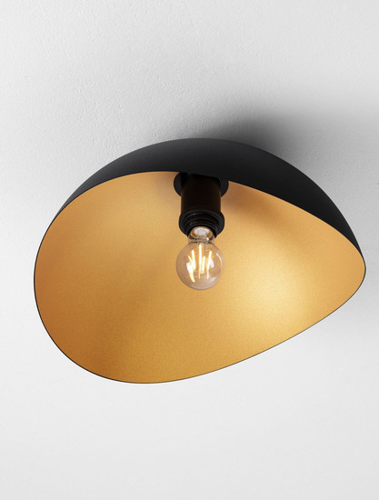Nova Luce Deckenleuchte Opsi E27 Schwarz Gold Metall Ø40cm 9695302