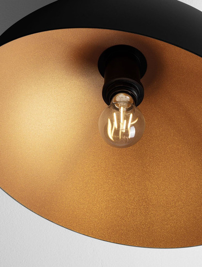 Nova Luce Deckenleuchte Onia E27 Schwarz Gold Metall Ø40cm 9695311