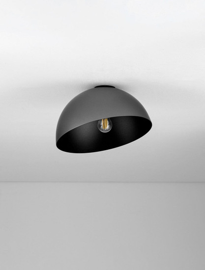 Nova Luce Deckenleuchte Onia E27 Dunkelgrau Schwarz Metall Ø30cm 9695316