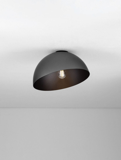 Nova Luce Deckenleuchte Onia E27 Dunkelgrau Schwarz Metall Ø30cm 9695316
