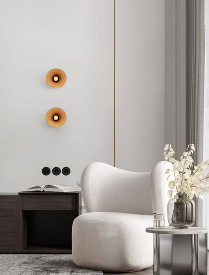 Nova Luce Wandleuchte Onia E14 Schwarz Gold Metall Ø20,5cm 9695317