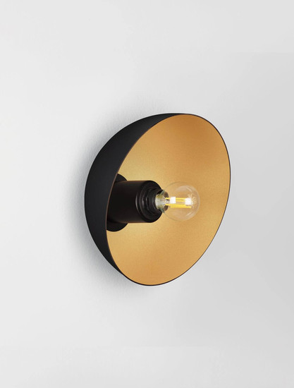 Nova Luce Wandleuchte Onia E14 Schwarz Gold Metall Ø20,5cm 9695317