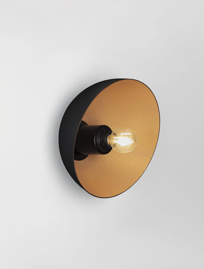 Nova Luce Wandleuchte Onia E14 Schwarz Gold Metall Ø20,5cm 9695317