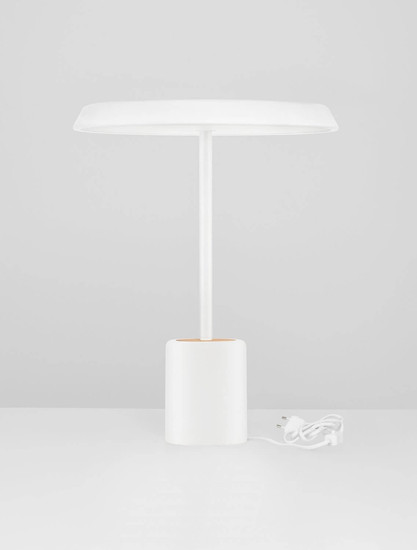 Nova Luce LED Tischleuchte Ophelia 17W warmweiss 3000K Weiß Holz Metall Ø40cm 9695323