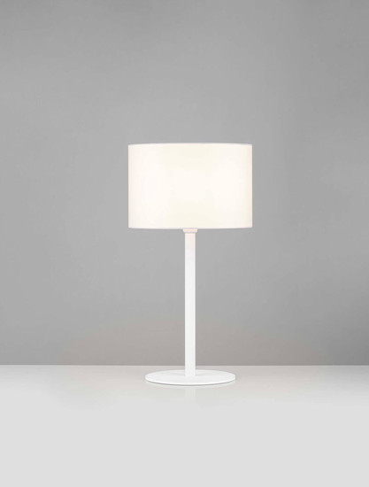 Nova Luce Tischleuchte Sibnia E27 Weiß Metall Textil Ø30cm 9695329