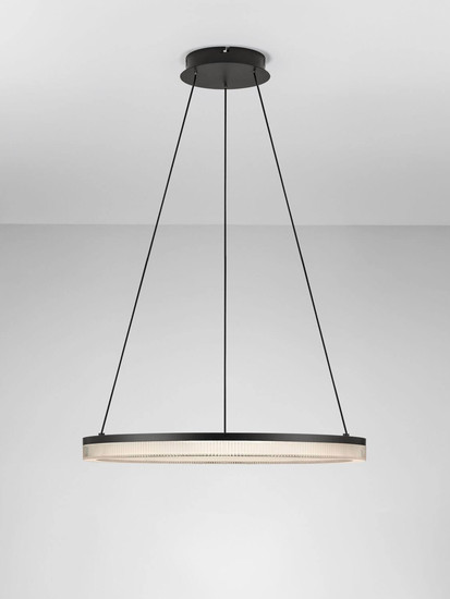 Nova Luce LED Pendelleuchte Lonela dimmbar 25W warmweiss 3000K Schwarz Aluminium Ø60cm 9695503