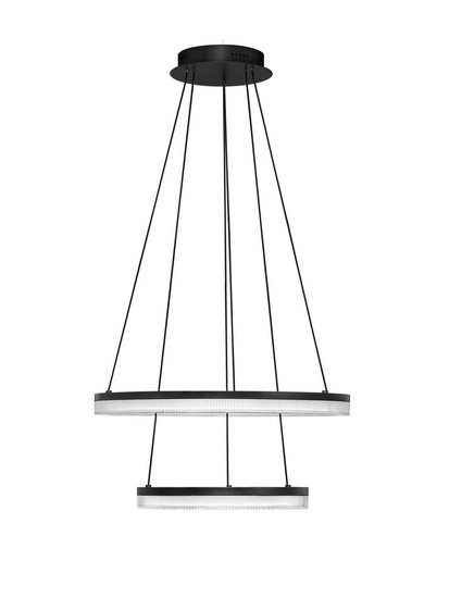 Nova Luce LED Pendelleuchte Lonela dimmbar 46W warmweiss 3000K Schwarz Aluminium Ø60cm 9695504