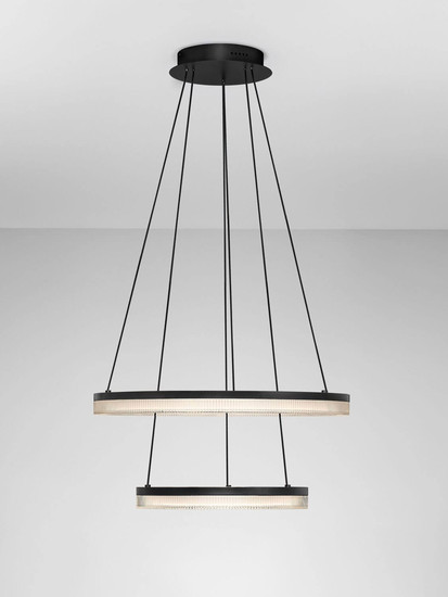 Nova Luce LED Pendelleuchte Lonela dimmbar 46W warmweiss 3000K Schwarz Aluminium Ø60cm 9695504