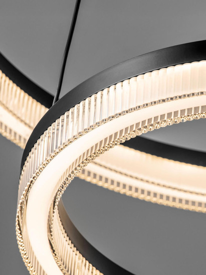 Nova Luce LED Pendelleuchte Lonela dimmbar 46W warmweiss 3000K Schwarz Aluminium Ø60cm 9695504