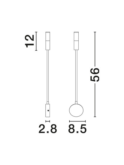 Nova Luce LED Wandleuchte Sonica 6W warmweiss 3000K Weiß Aluminium Ø8,5cm 9701621